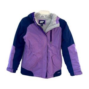 Lands’ End Kids Waterproof Insulated Squall Jacket Medium Purple/Navy
